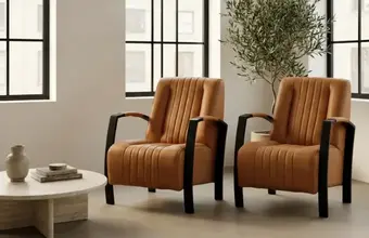 Leren fauteuils set van 2 fauteuils