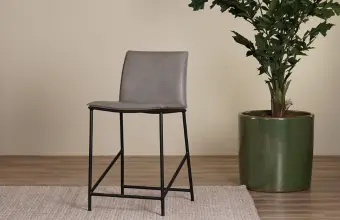 Leren Barkruk met rugleuning