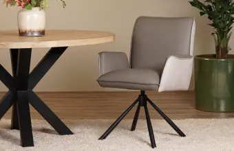 Leren eetkamerstoelen duo