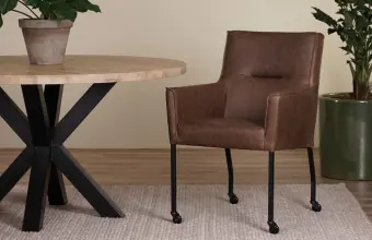 Leren eethoekstoelen