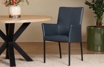 Leren Eetkamerstoelen Blauw