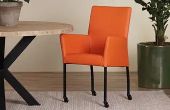Leren Eetkamerstoelen Oranje