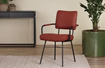 Leren Eetkamerstoelen Rood