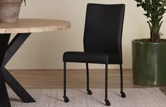 Leren Eetkamerstoelen Zwart
