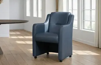 Landelijke leren eetkamerstoelen