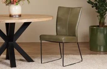 Leren eetkamerstoelen zonder armleuning
