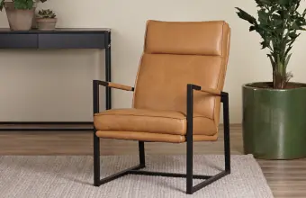 Leren fauteuils met armleuning