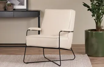 Leren fauteuils met kruisframe