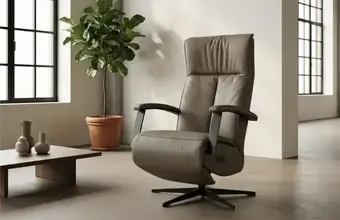 Modern industriële leren relaxfauteuil