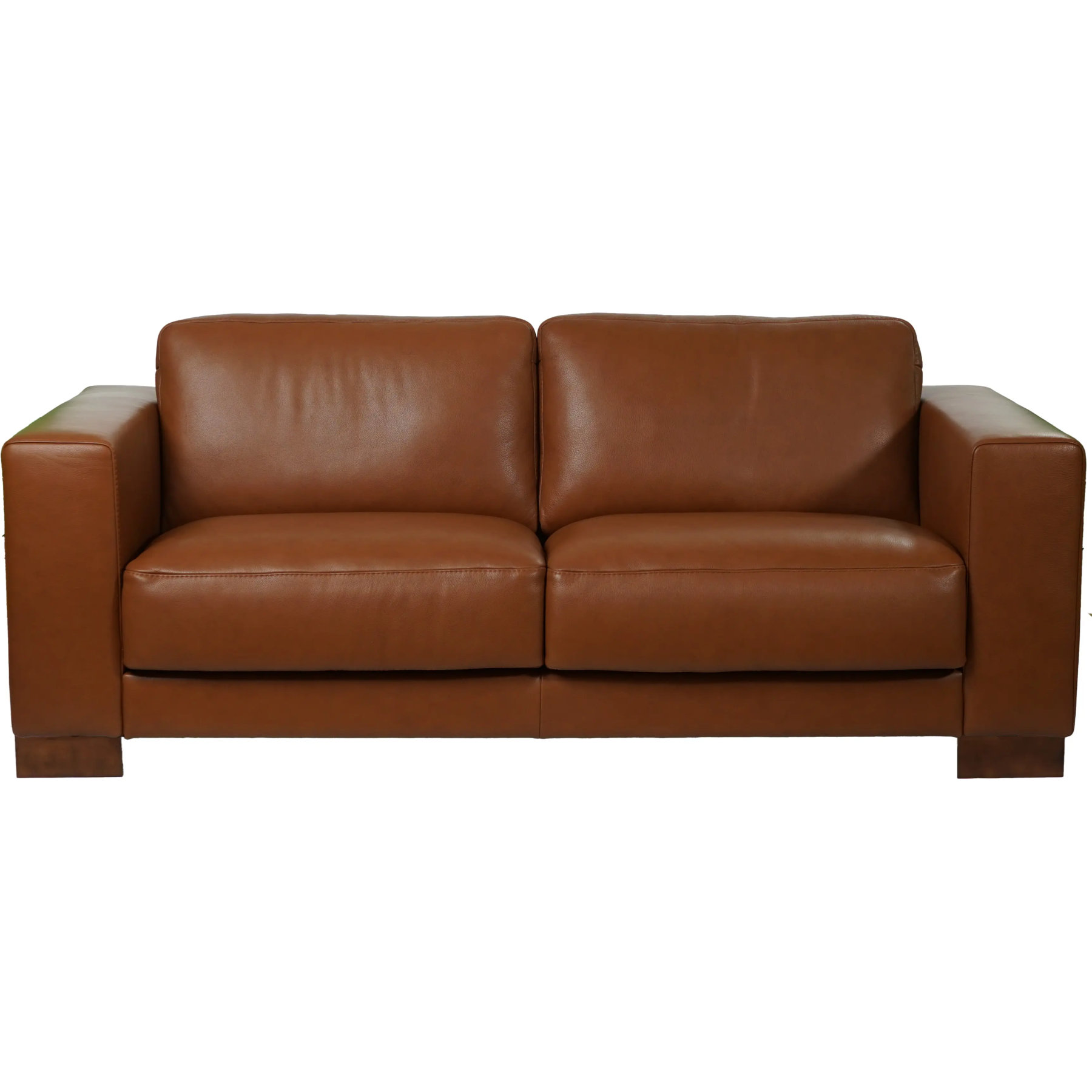 afbeelding van Leren bank Clear - 2,5 zits - Elegance Cognac (cognac) - Poten hout bruin