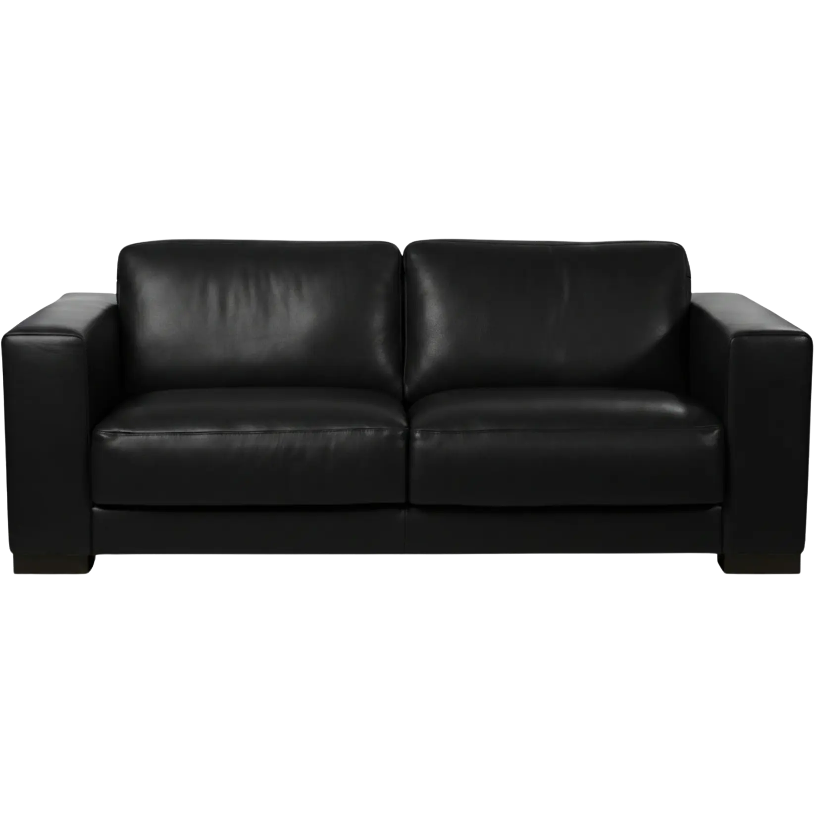 afbeelding van Leren bank Clear - 2,5 zits - Granada Black (zwart) - Poten hout zwart