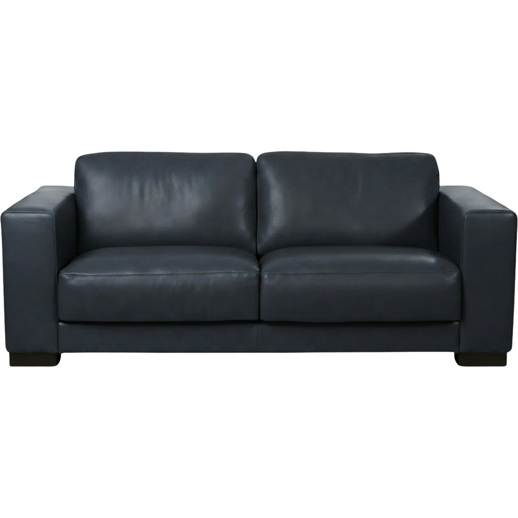 afbeelding van Leren bank Clear - 2,5 zits - Granada Blue (blauw) - Poten hout zwart