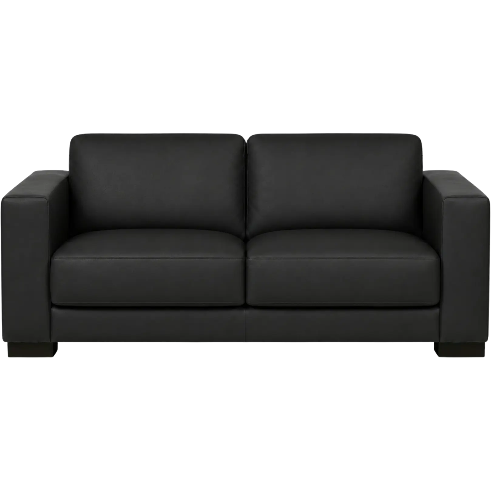 afbeelding van Leren bank Clear - 2,5 zits - Massif Nero (zwart) - Poten hout zwart