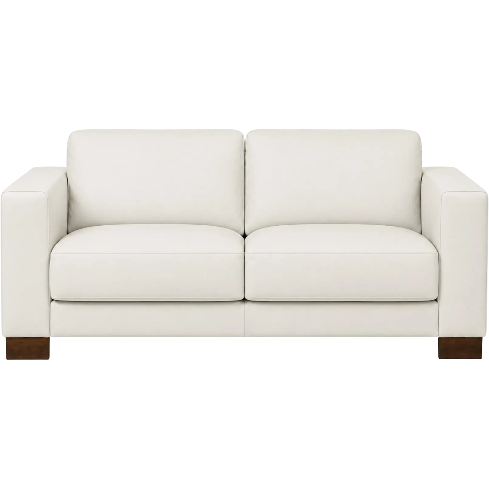 afbeelding van Leren bank Clear - 2,5 zits - Toledo Bianco (gebroken wit) - Poten hout bruin