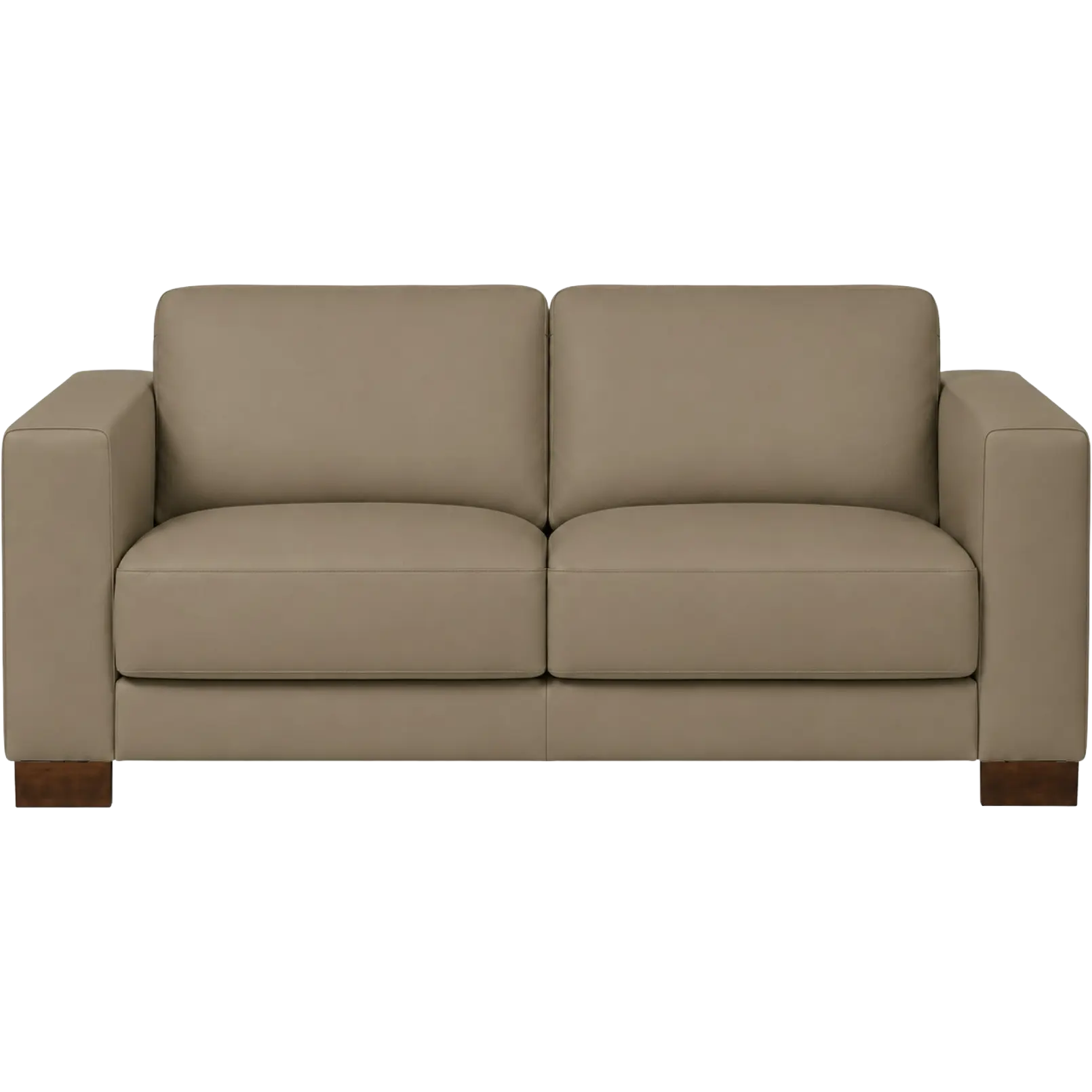afbeelding van Leren bank Clear - 2,5 zits - Toledo Mocca (taupe/bruin) - Poten hout bruin