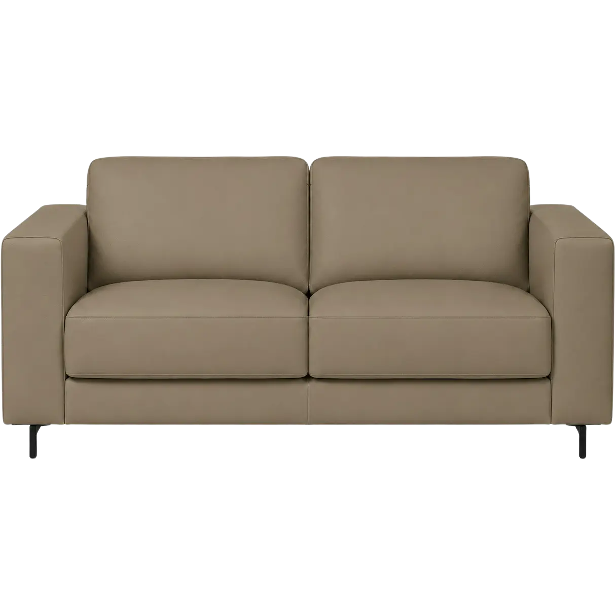 afbeelding van Leren bank Clear - 2,5 zits - Toledo Mocca (taupe/bruin) - Poten staal zwart