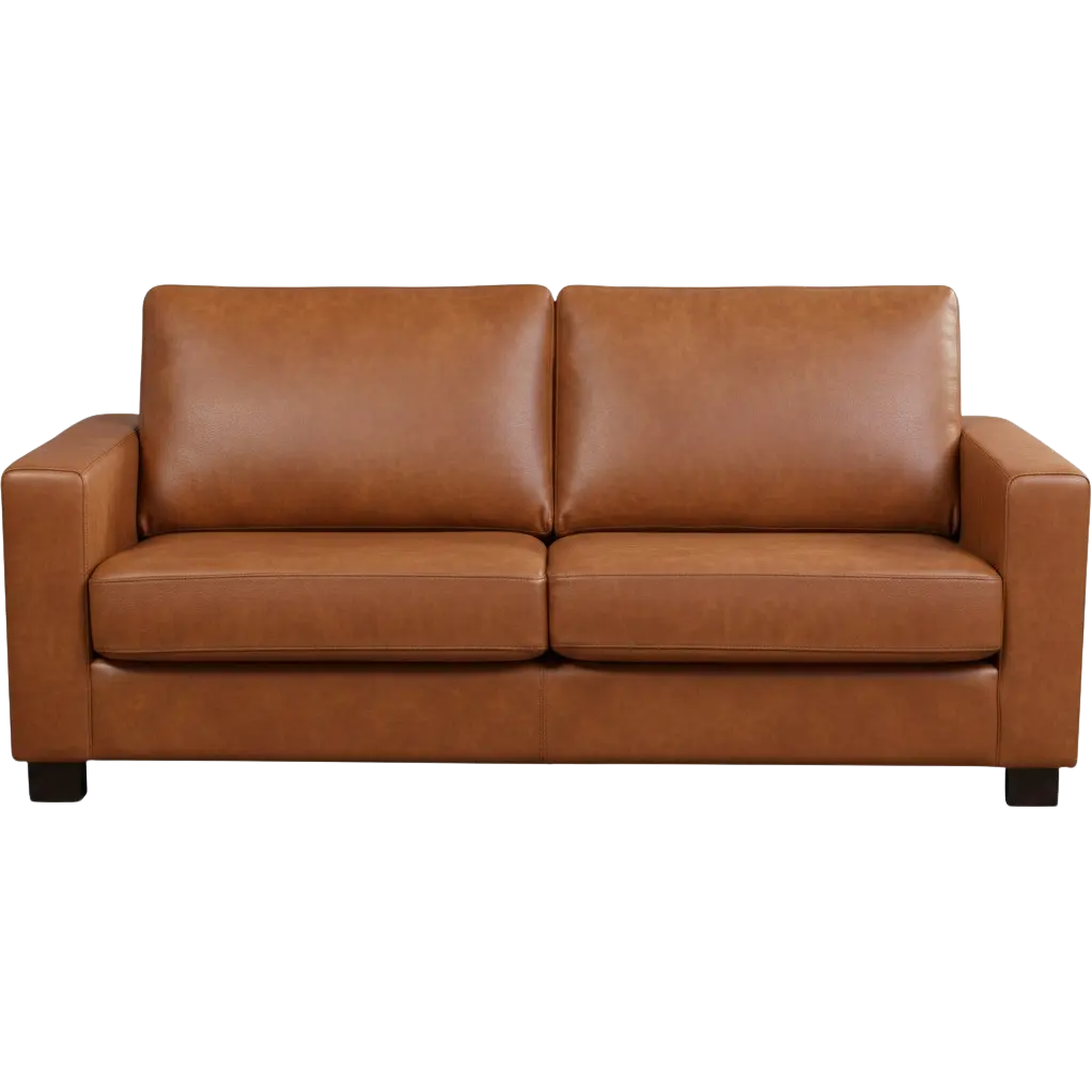 afbeelding van Leren bank Energy - 2,5 zits - Granada Savannah (cognac) - Poten hout zwart