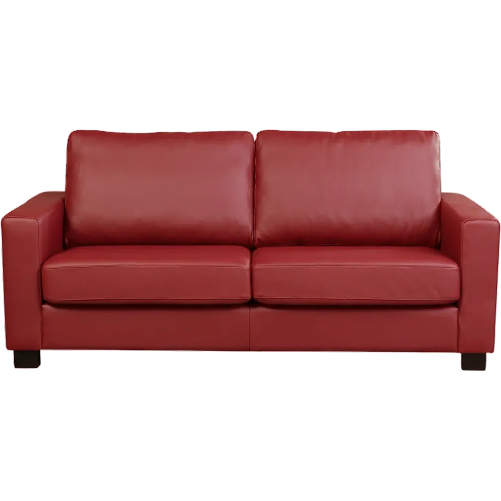 afbeelding van Leren bank Energy - 2,5 zits - Massif Rosso (rood) - Poten hout zwart