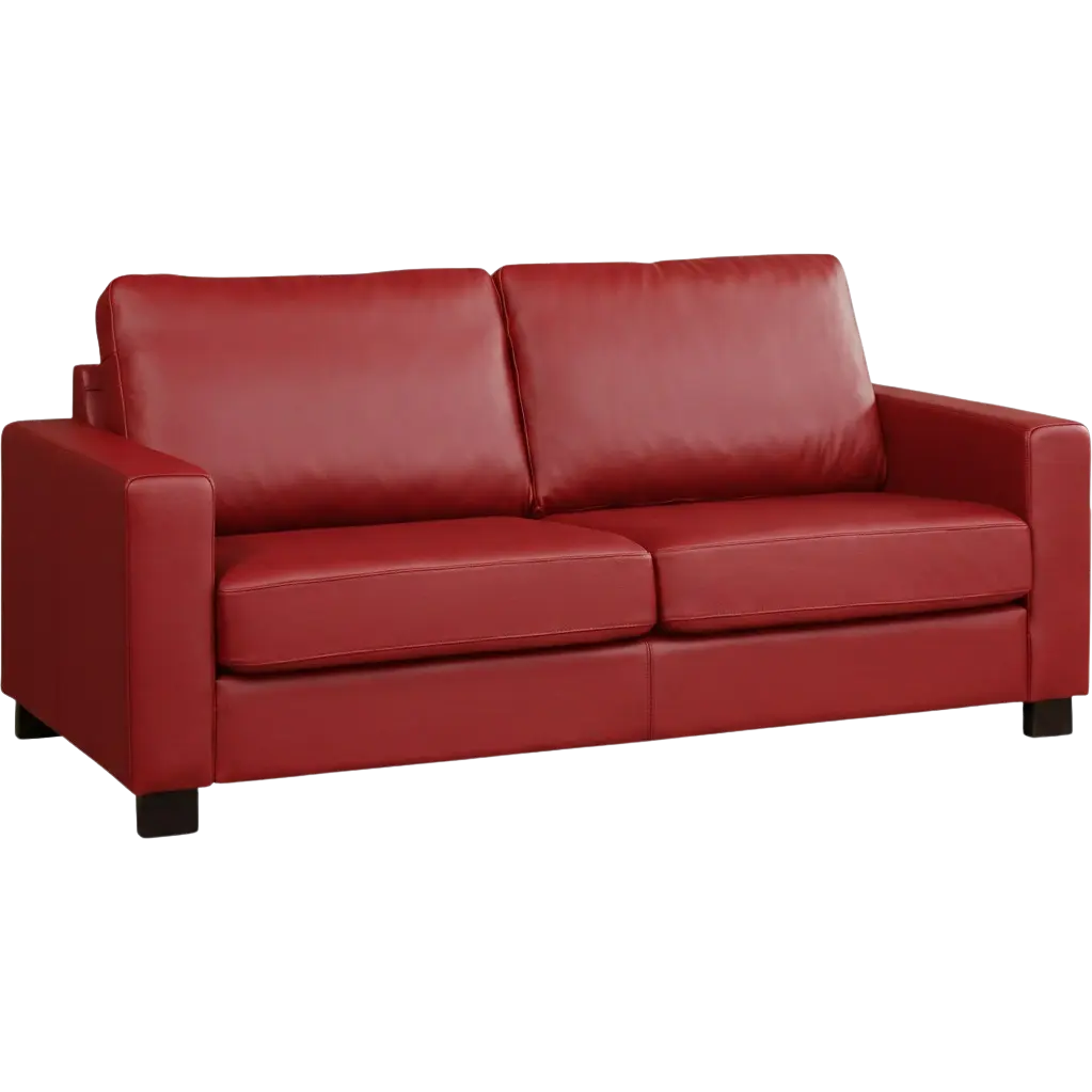 afbeelding van Leren bank Energy - 2,5 zits - Massif Rosso (rood) - Poten hout zwart