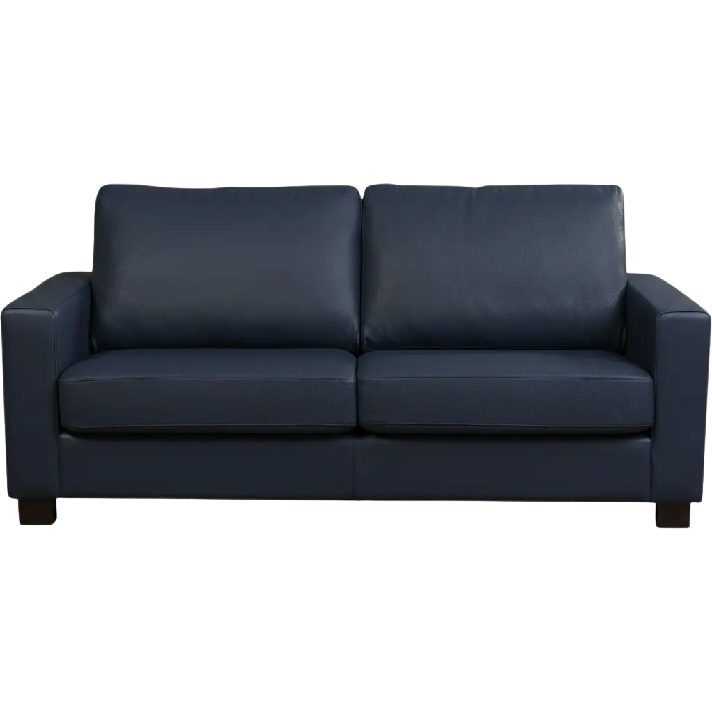 afbeelding van Leren bank Energy - 2,5 zits - Toledo Kobalt (blauw) - Poten hout zwart