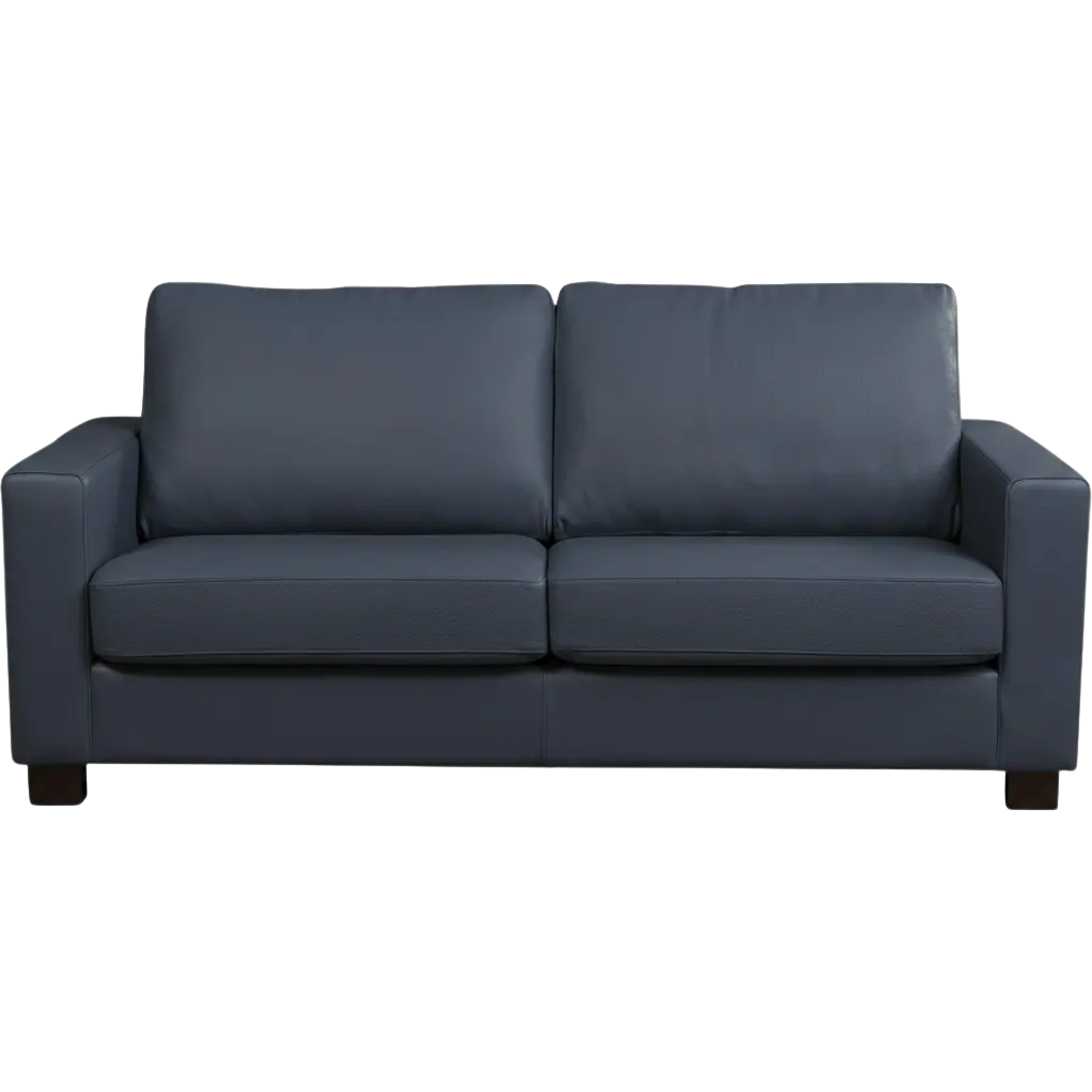 afbeelding van Leren bank Energy - 2,5 zits - Toledo Marine (blauw) - Poten hout zwart