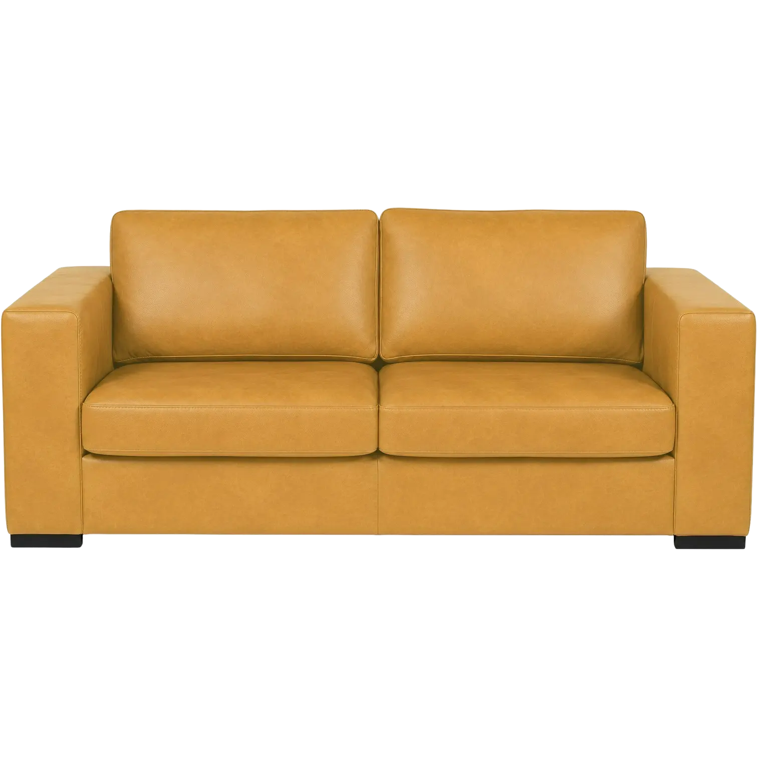 afbeelding van Leren bank Flow - 2,5 zits - Granada Amber (cognac) - Poten hout zwart