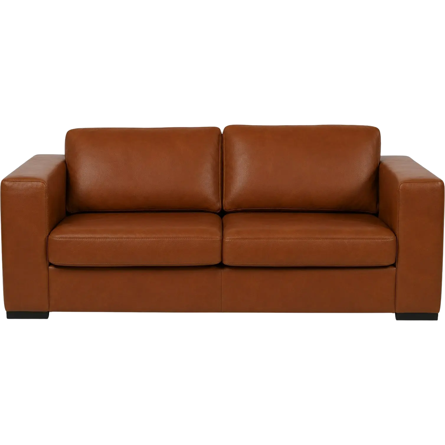 afbeelding van Leren bank Flow - 2,5 zits - Granada Savannah (cognac) - Poten hout zwart