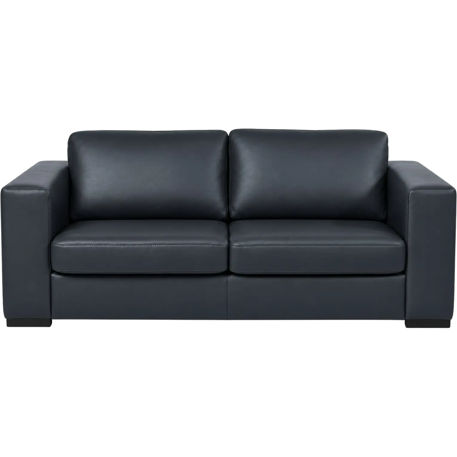 afbeelding van Leren bank Flow - 2,5 zits - Massif Azzurro (blauw) - Poten hout zwart