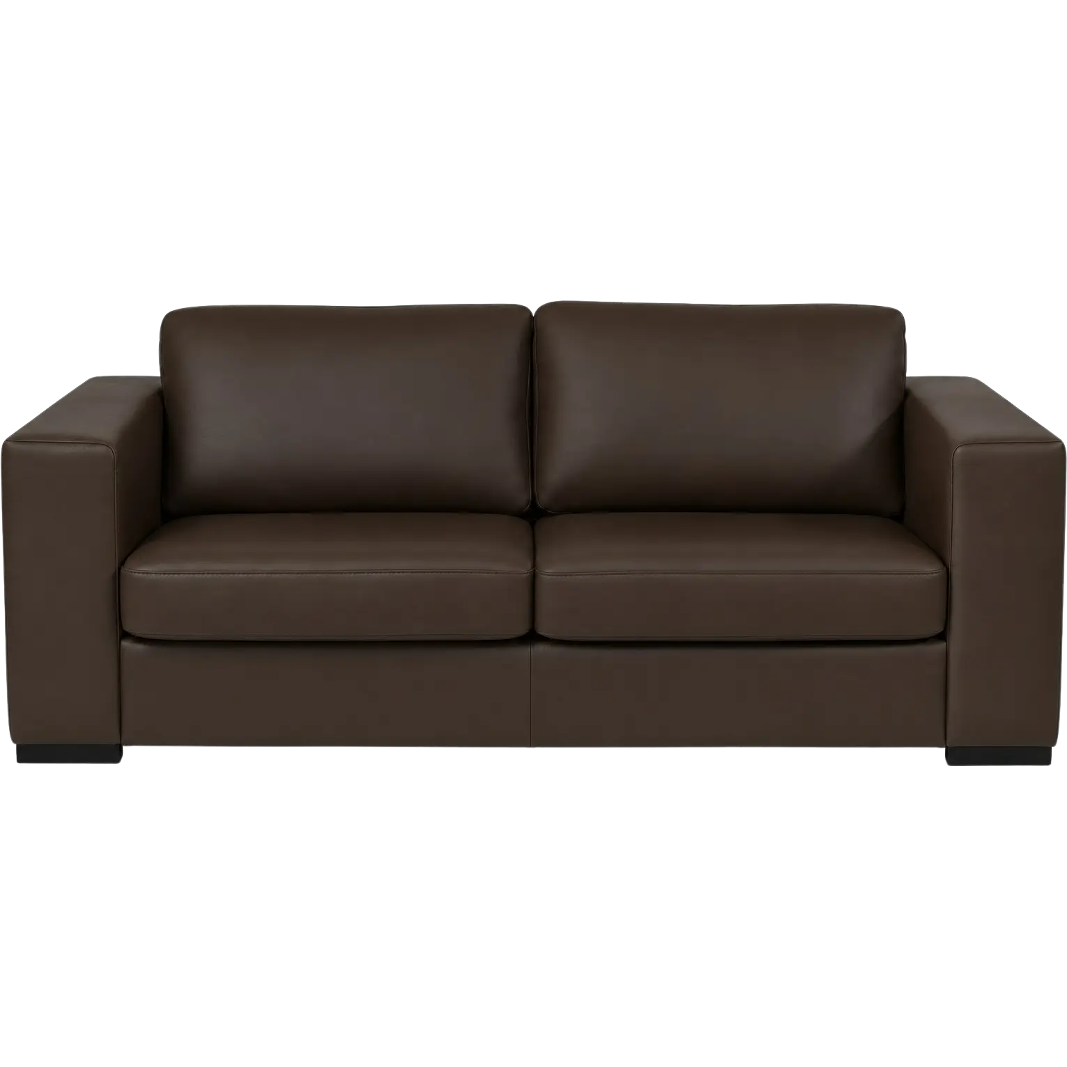 afbeelding van Leren bank Flow - 2,5 zits - Toledo Espresso (bruin) - Poten hout zwart