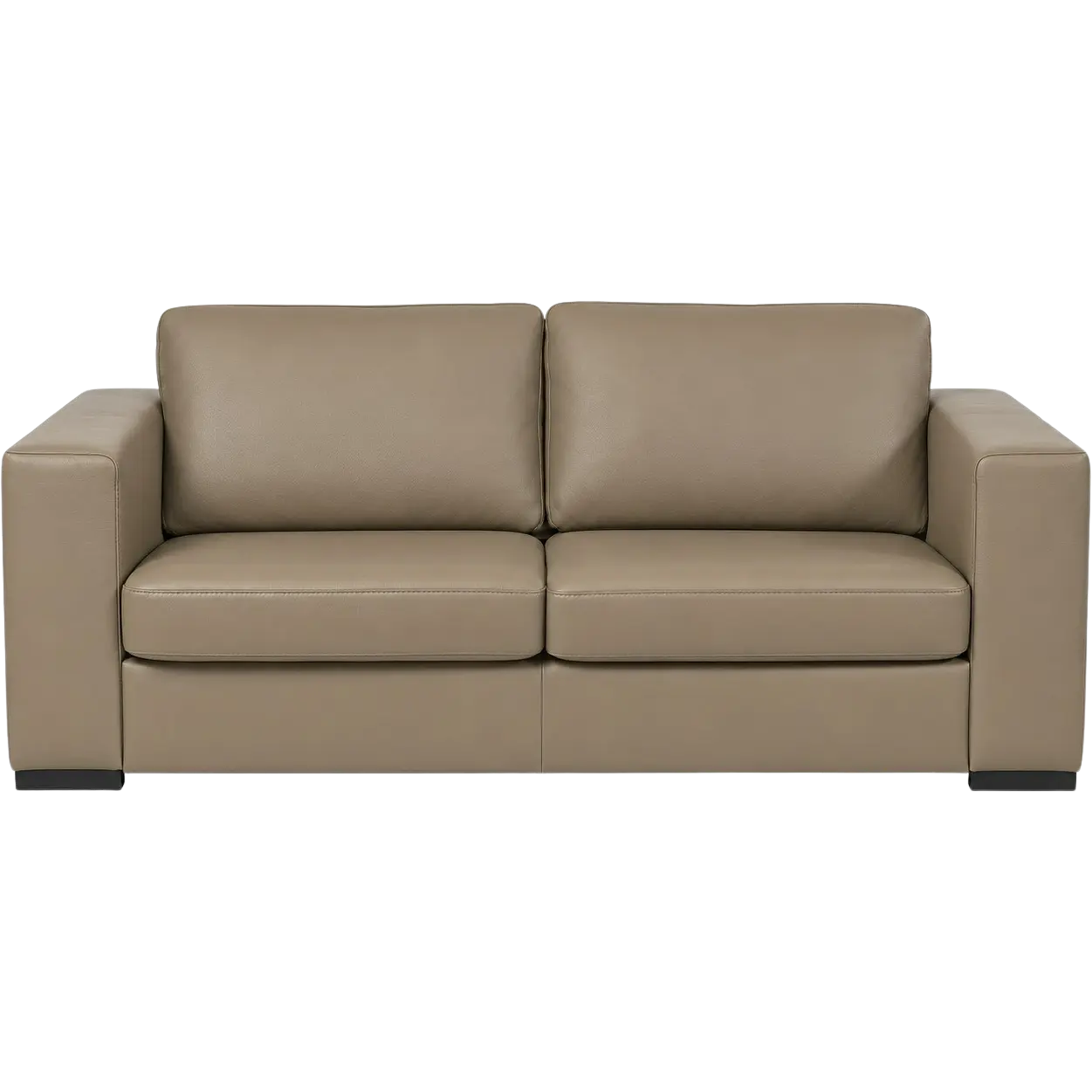 afbeelding van Leren bank Flow - 2,5 zits - Toledo Mocca (taupe/bruin) - Poten hout zwart