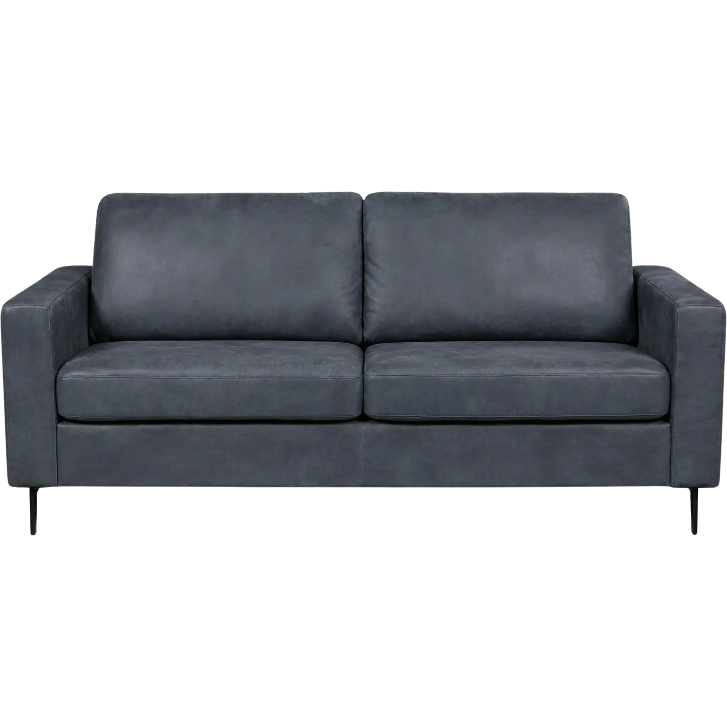 afbeelding van Leren bank Match - 3 zits - Kenia Denim (blauw) - Poten staal zwart