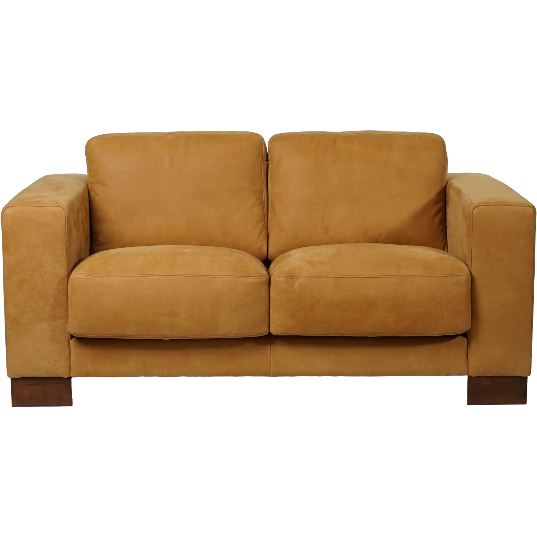 afbeelding van Leren bank Clear - 2 zits - Kenia Cognac (cognac) - Poten hout bruin