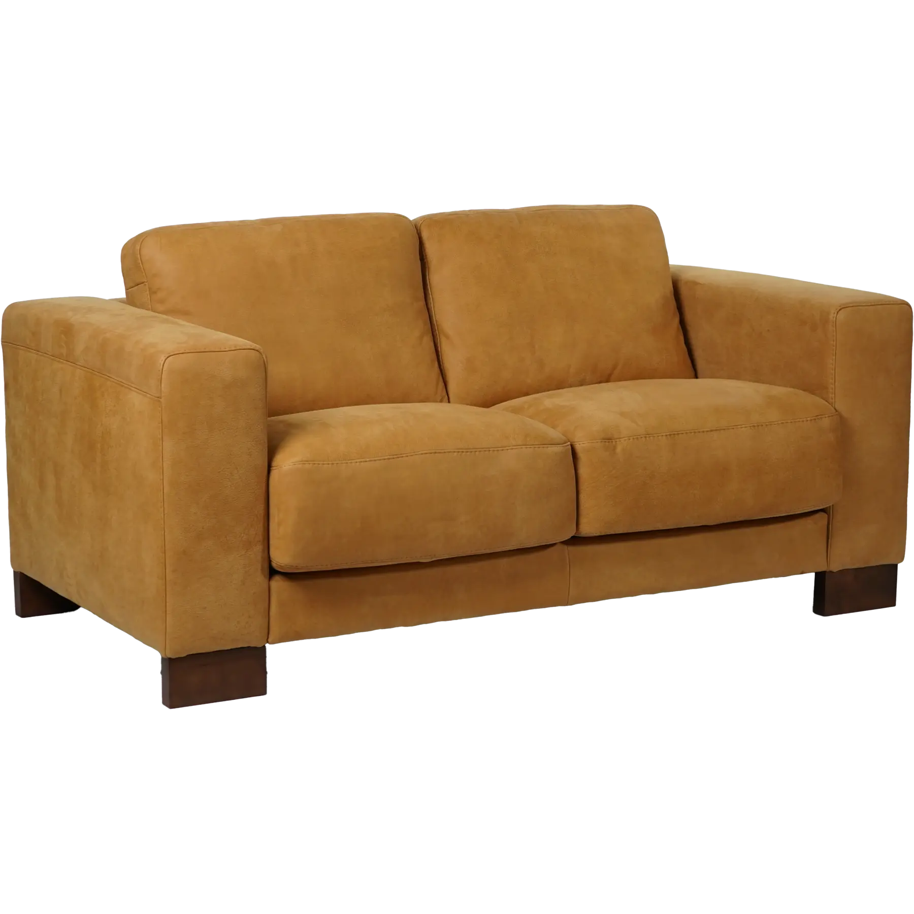 afbeelding van Leren bank Clear - 2 zits - Kenia Cognac (cognac) - Poten hout bruin