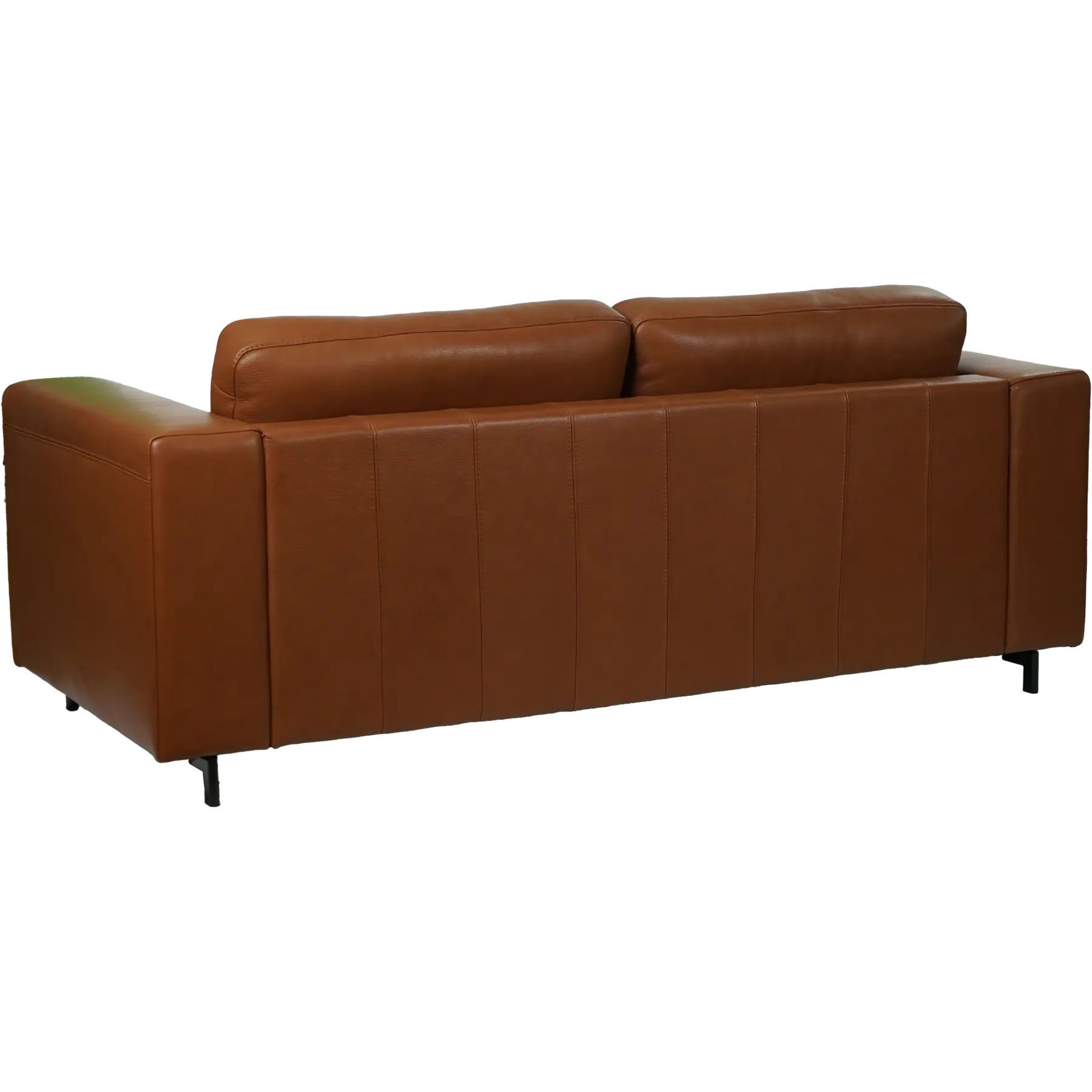 afbeelding van Leren bank Clear - 3 zits - Elegance Cognac (cognac) - Poten staal zwart
