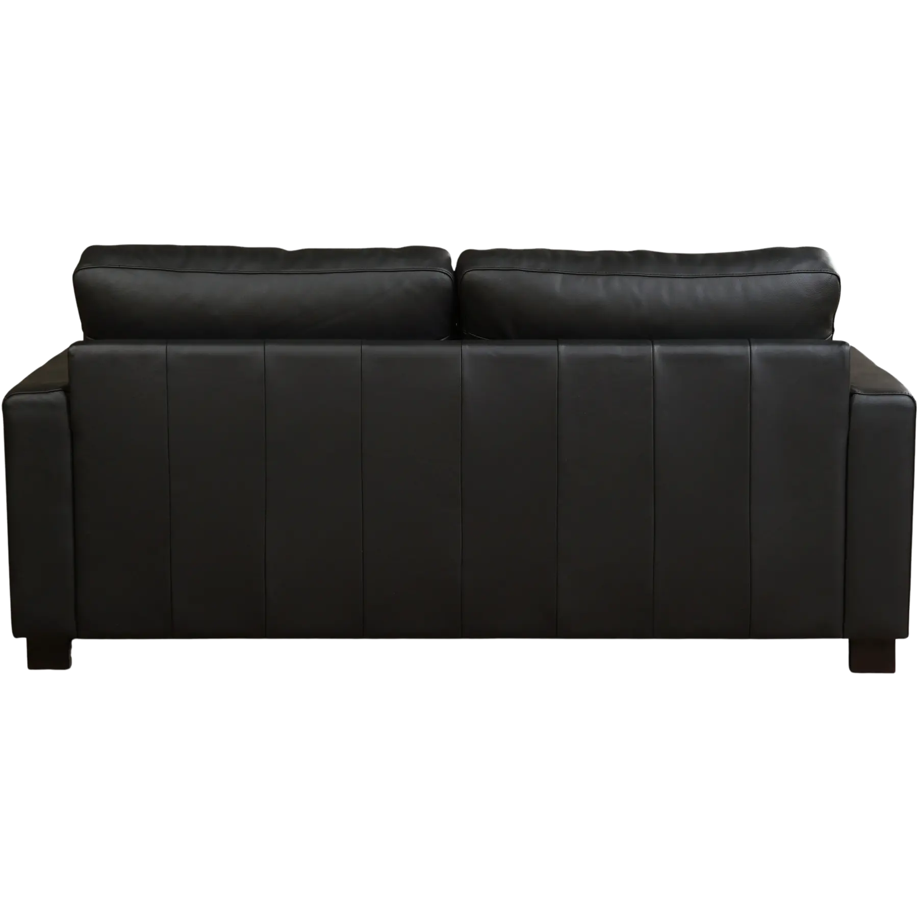 afbeelding van Leren bank Energy - 2,5 zits - Hermes Nero (zwart) - Poten hout bruin