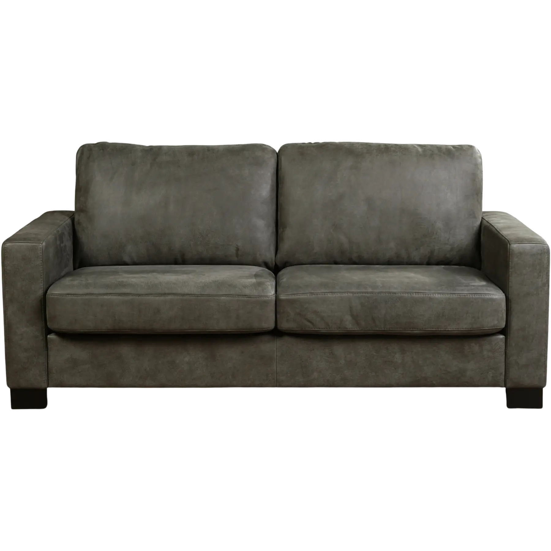 afbeelding van Leren bank Energy - 2,5 zits - Kenia Antracite (grijs) - Poten hout bruin