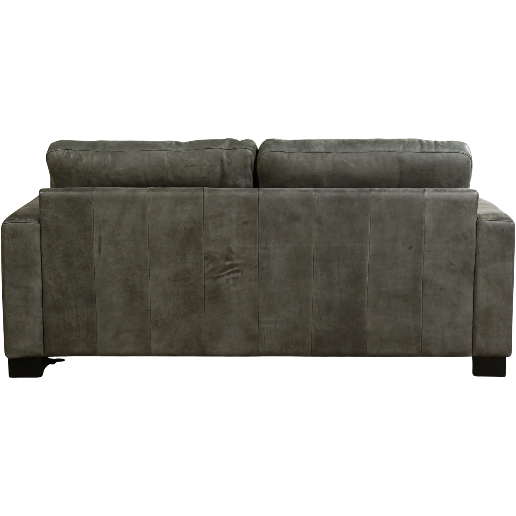 afbeelding van Leren bank Energy - 2,5 zits - Kenia Antracite (grijs) - Poten hout bruin