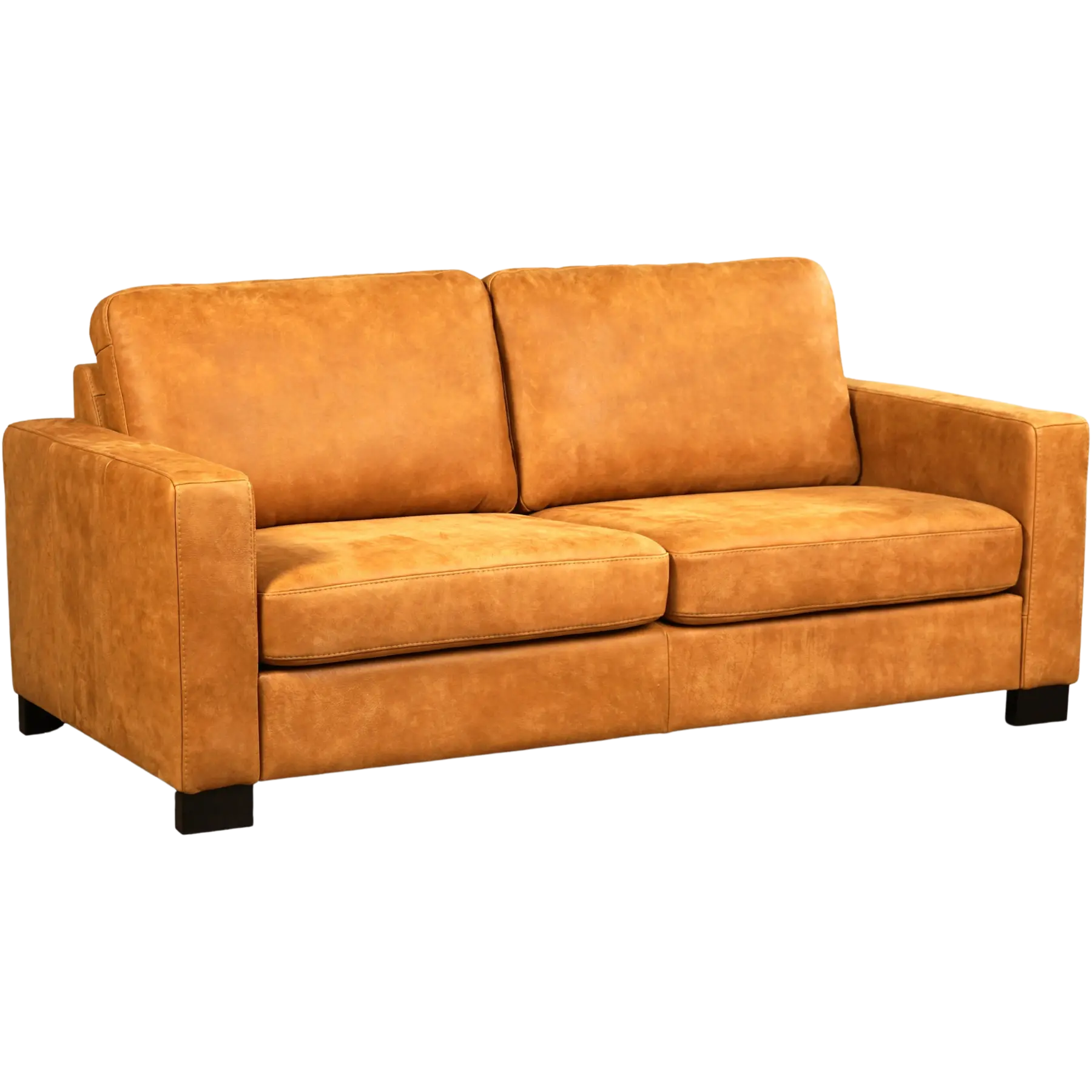 afbeelding van Leren bank Energy - 2,5 zits - Kenia Cognac (cognac) - Poten hout bruin