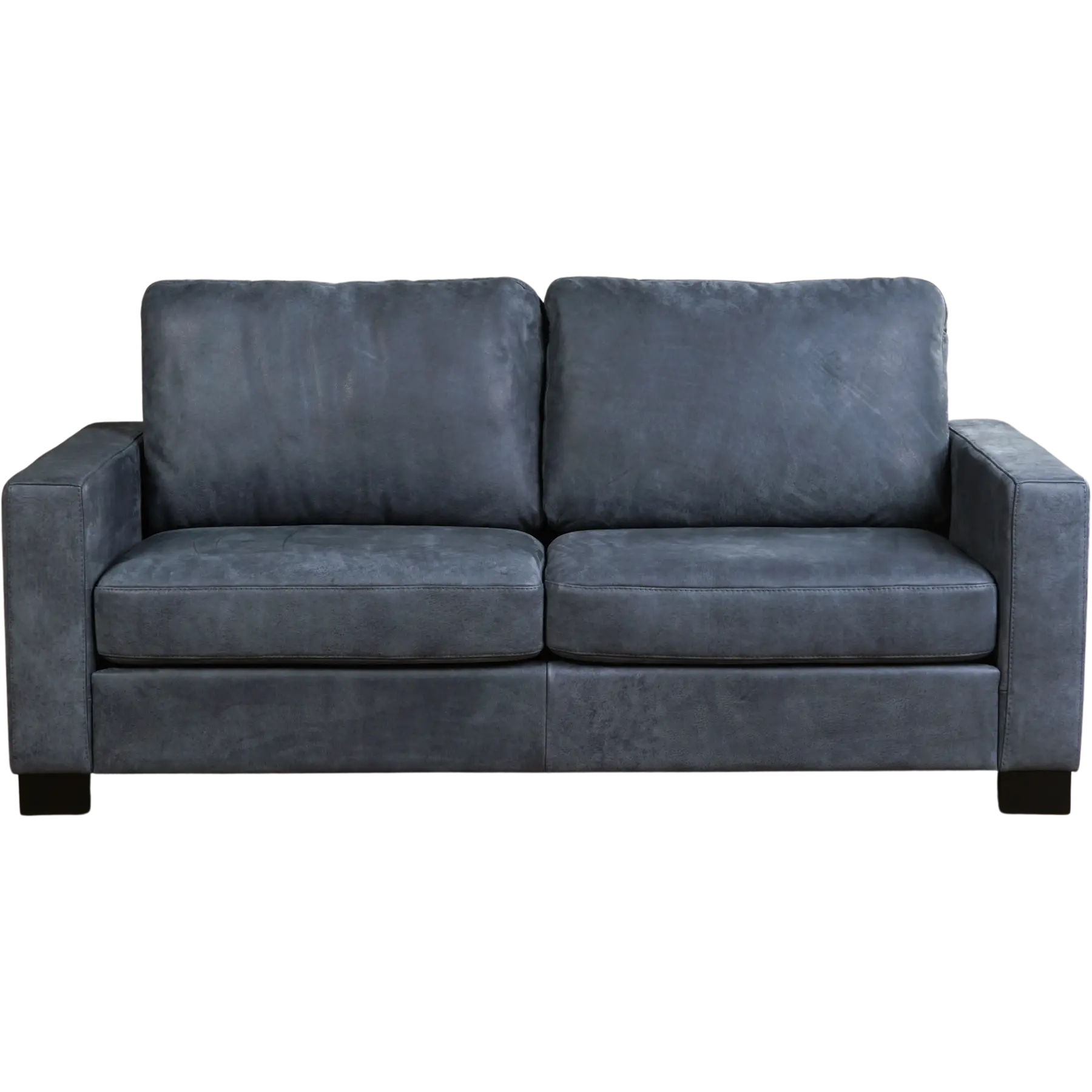 afbeelding van Leren bank Energy - 2,5 zits - Kenia Denim (blauw) - Poten hout bruin