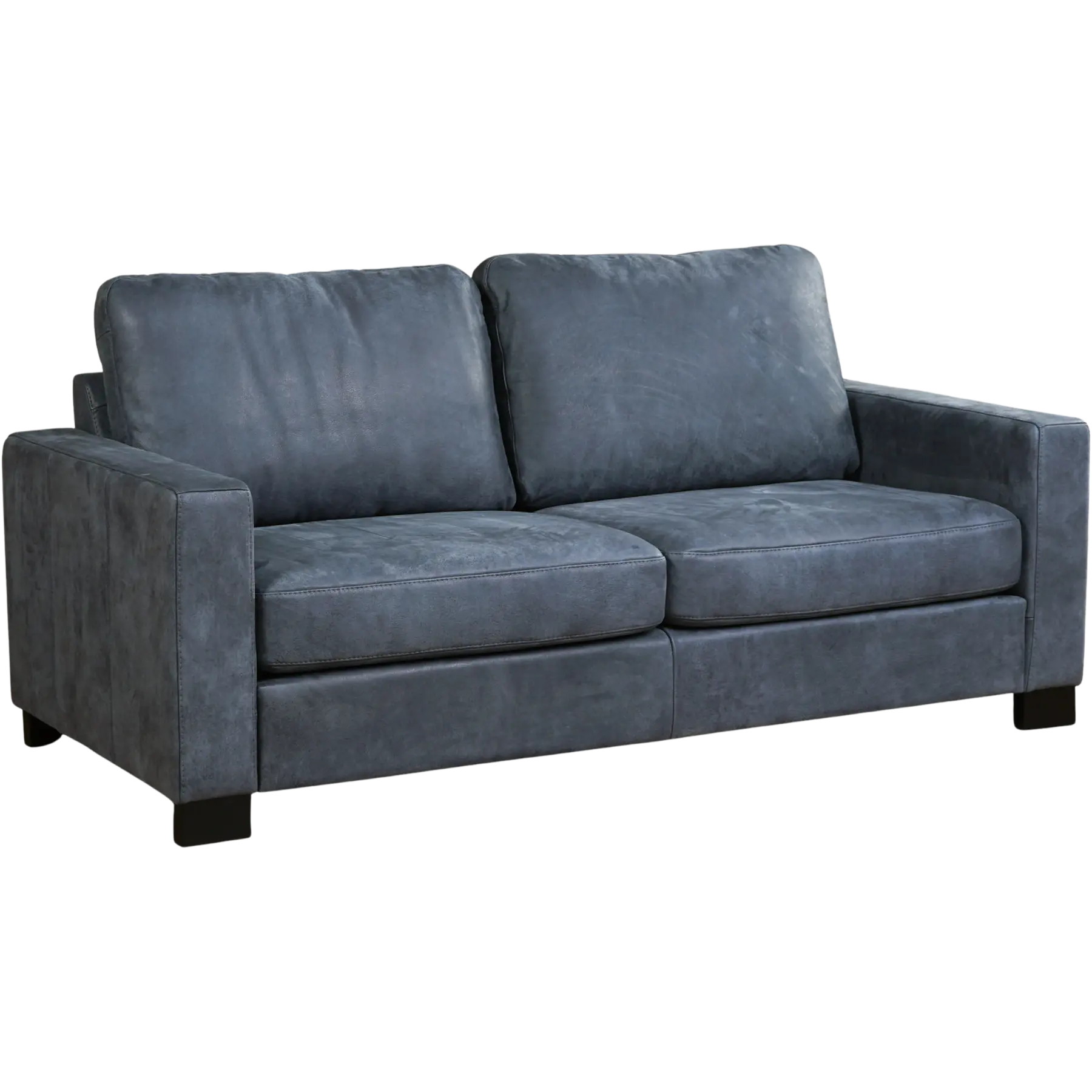 afbeelding van Leren bank Energy - 2,5 zits - Kenia Denim (blauw) - Poten hout zwart