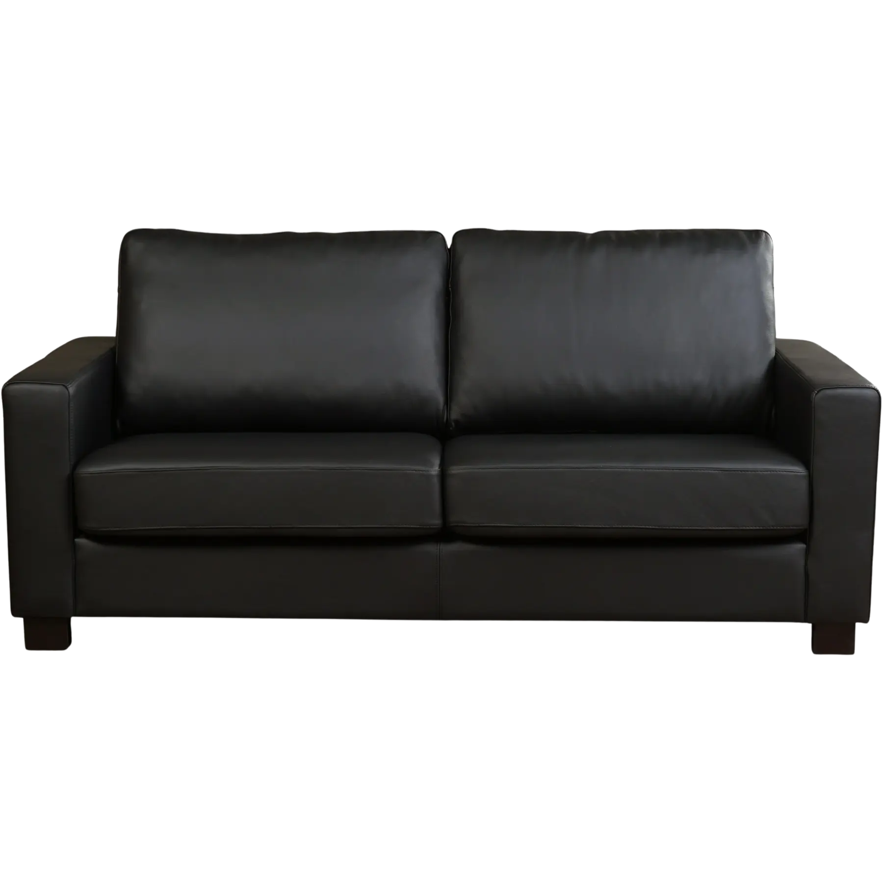 afbeelding van Leren bank Energy - 2,5 zits - Toledo Nero (zwart) - Poten hout bruin