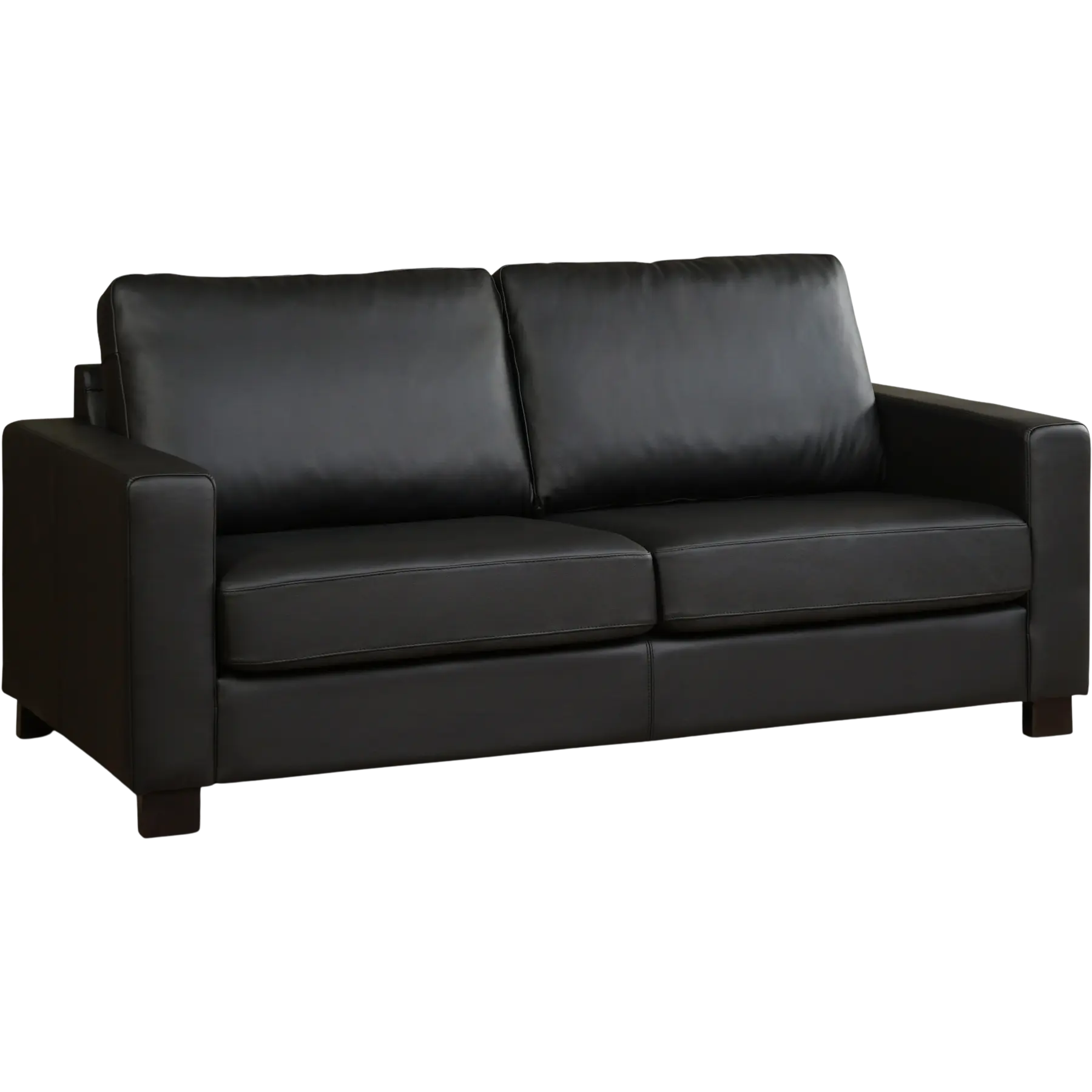 afbeelding van Leren bank Energy - 2,5 zits - Toledo Nero (zwart) - Poten hout bruin