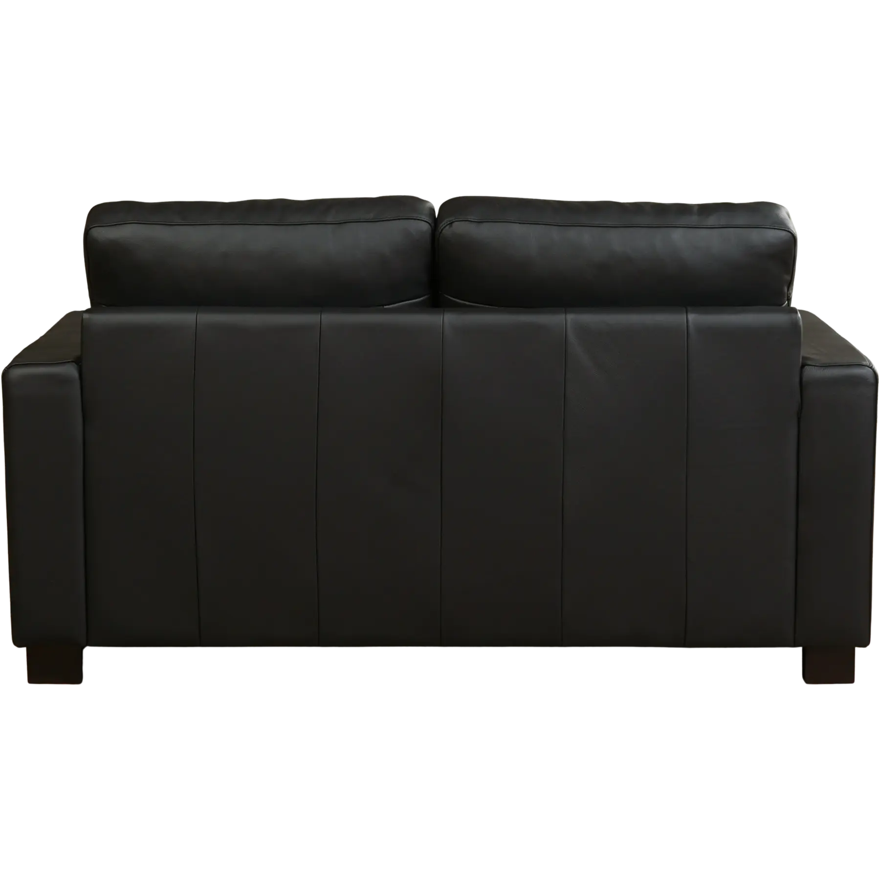 afbeelding van Leren bank Energy - 2 zits - Hermes Nero (zwart) - Poten hout bruin