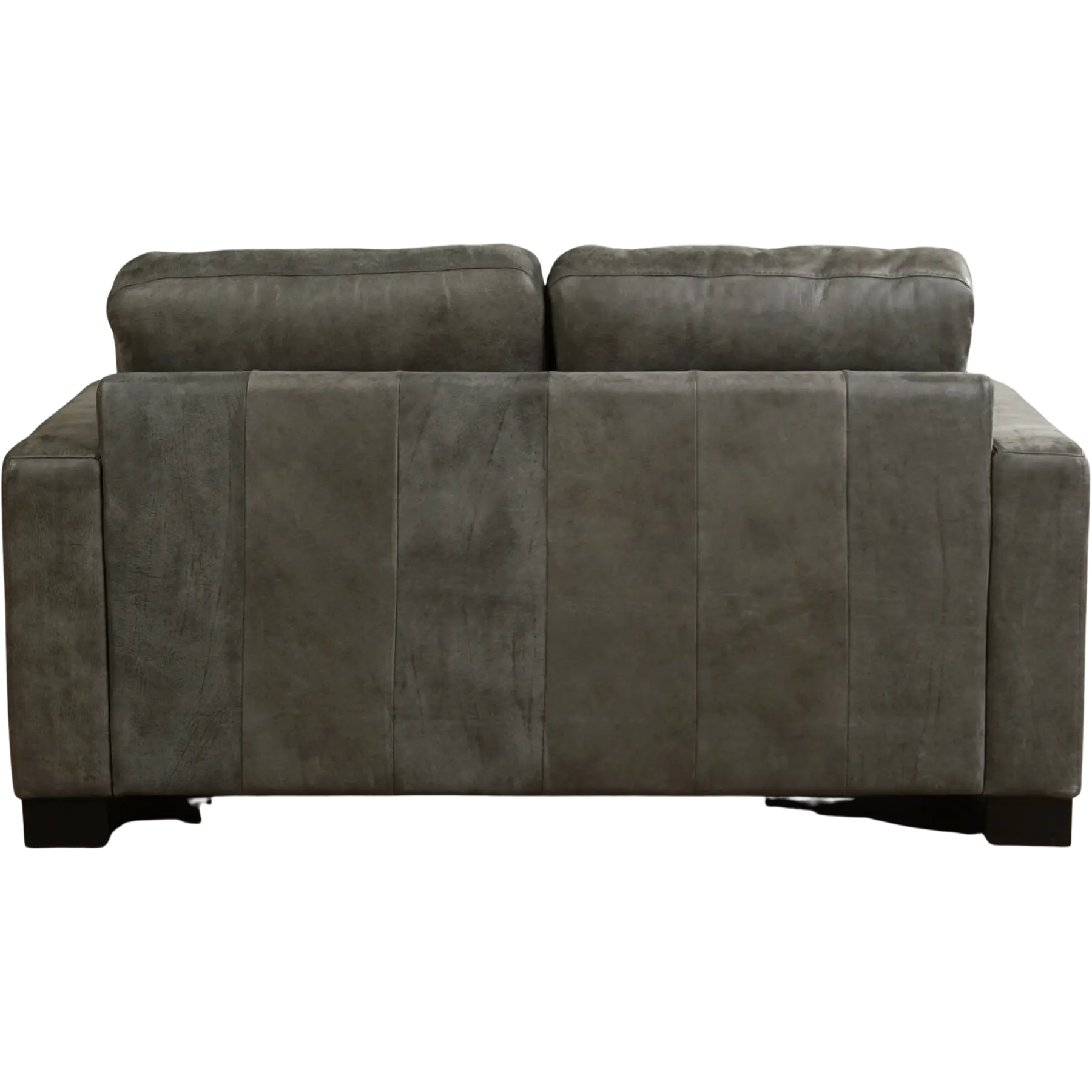 afbeelding van Leren bank Energy - 2 zits - Kenia Antracite (grijs) - Poten hout bruin