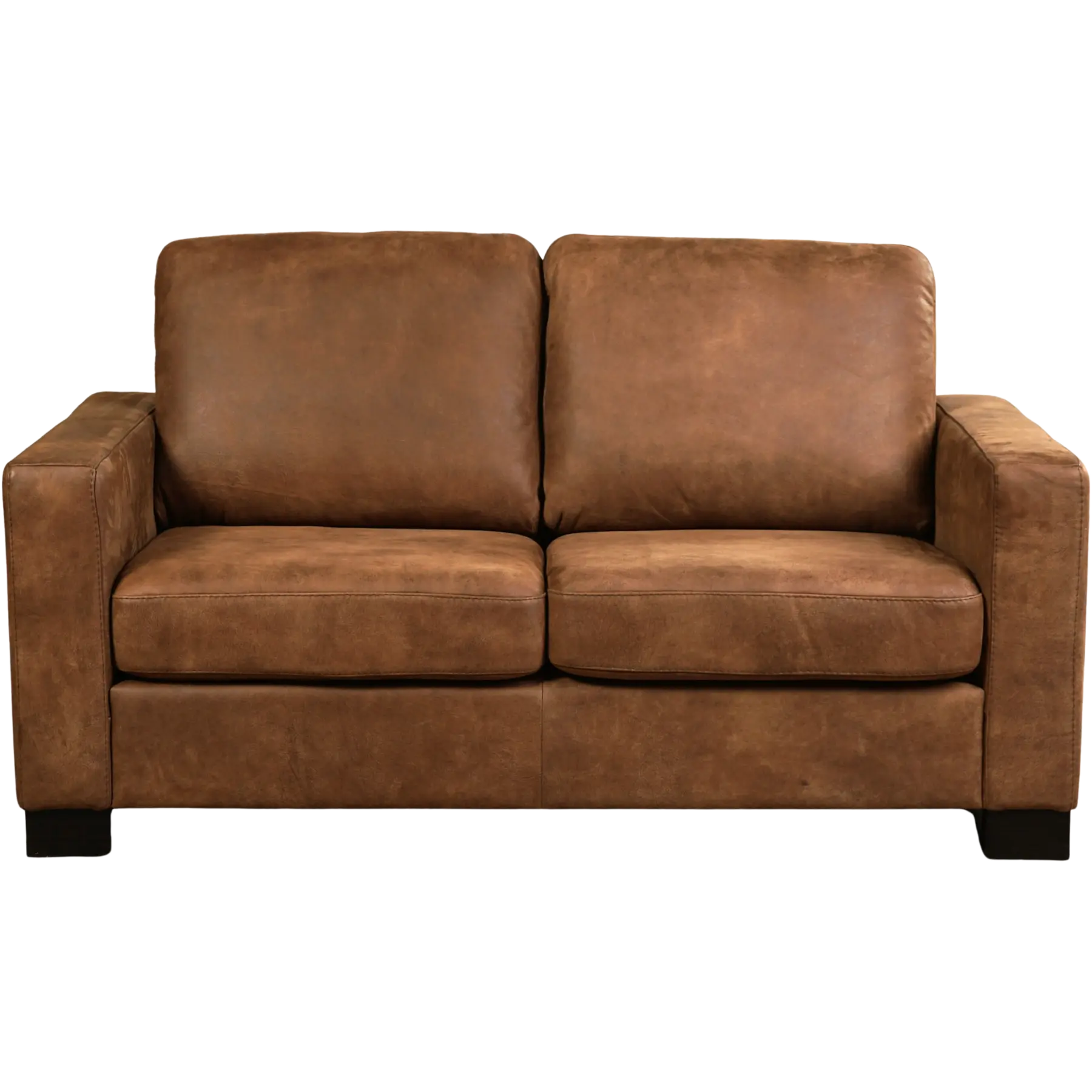 afbeelding van Leren bank Energy - 2 zits - Kenia Brown (bruin) - Poten hout bruin