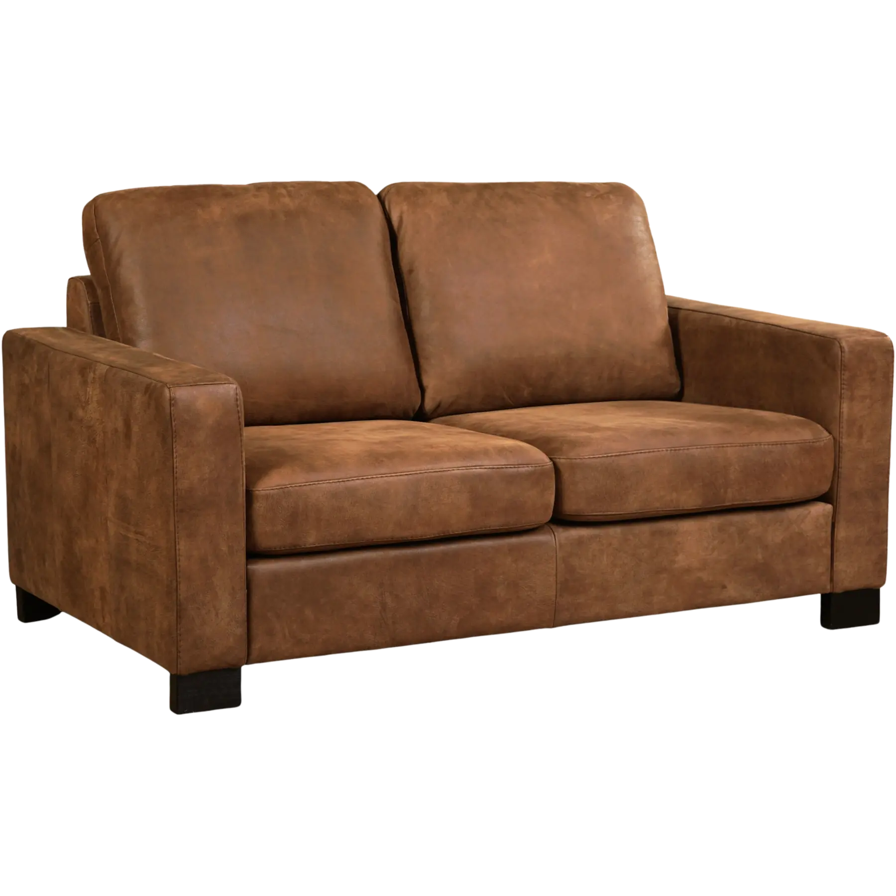 afbeelding van Leren bank Energy - 2 zits - Kenia Brown (bruin) - Poten hout bruin