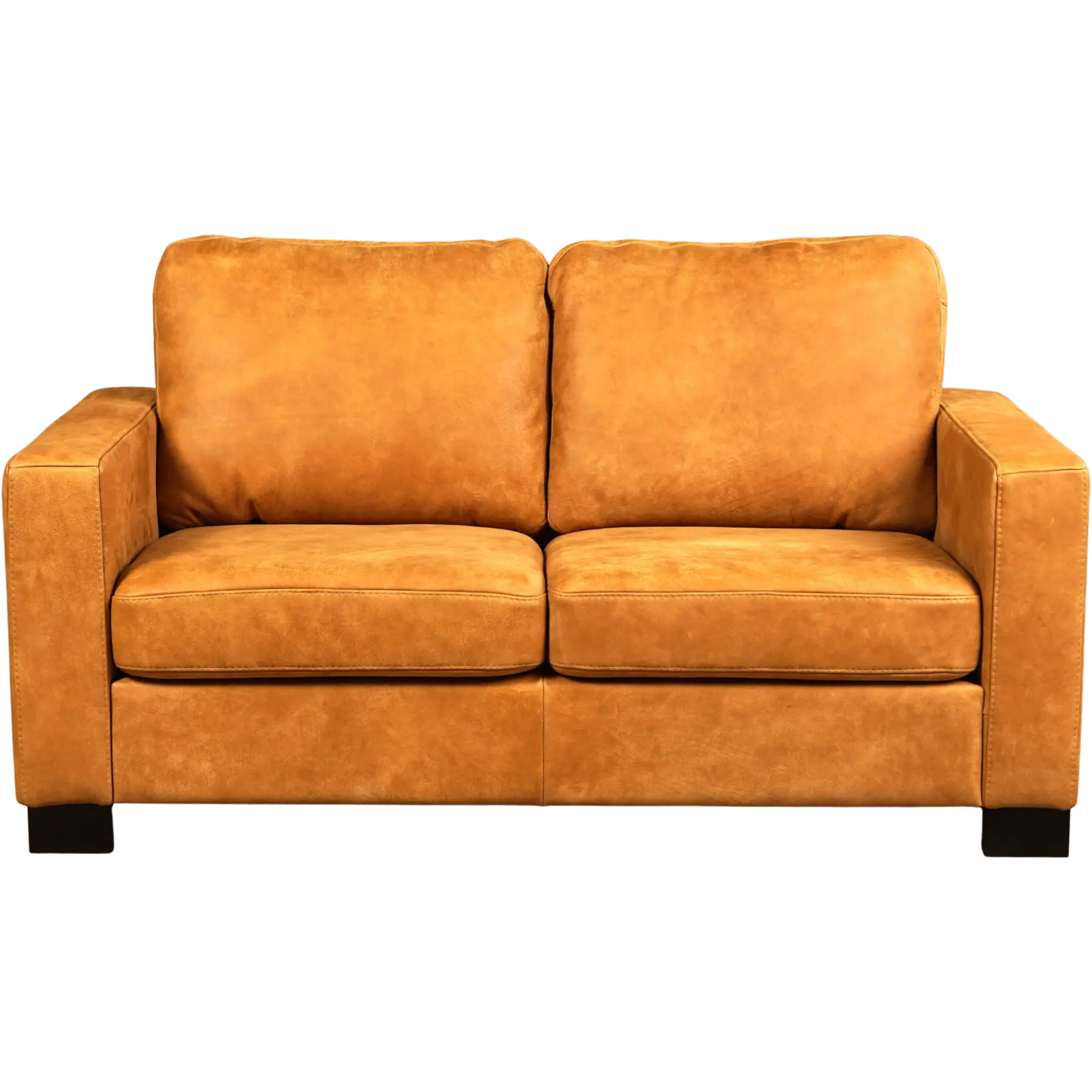 afbeelding van Leren bank Energy - 2 zits - Kenia Cognac (cognac) - Poten hout zwart