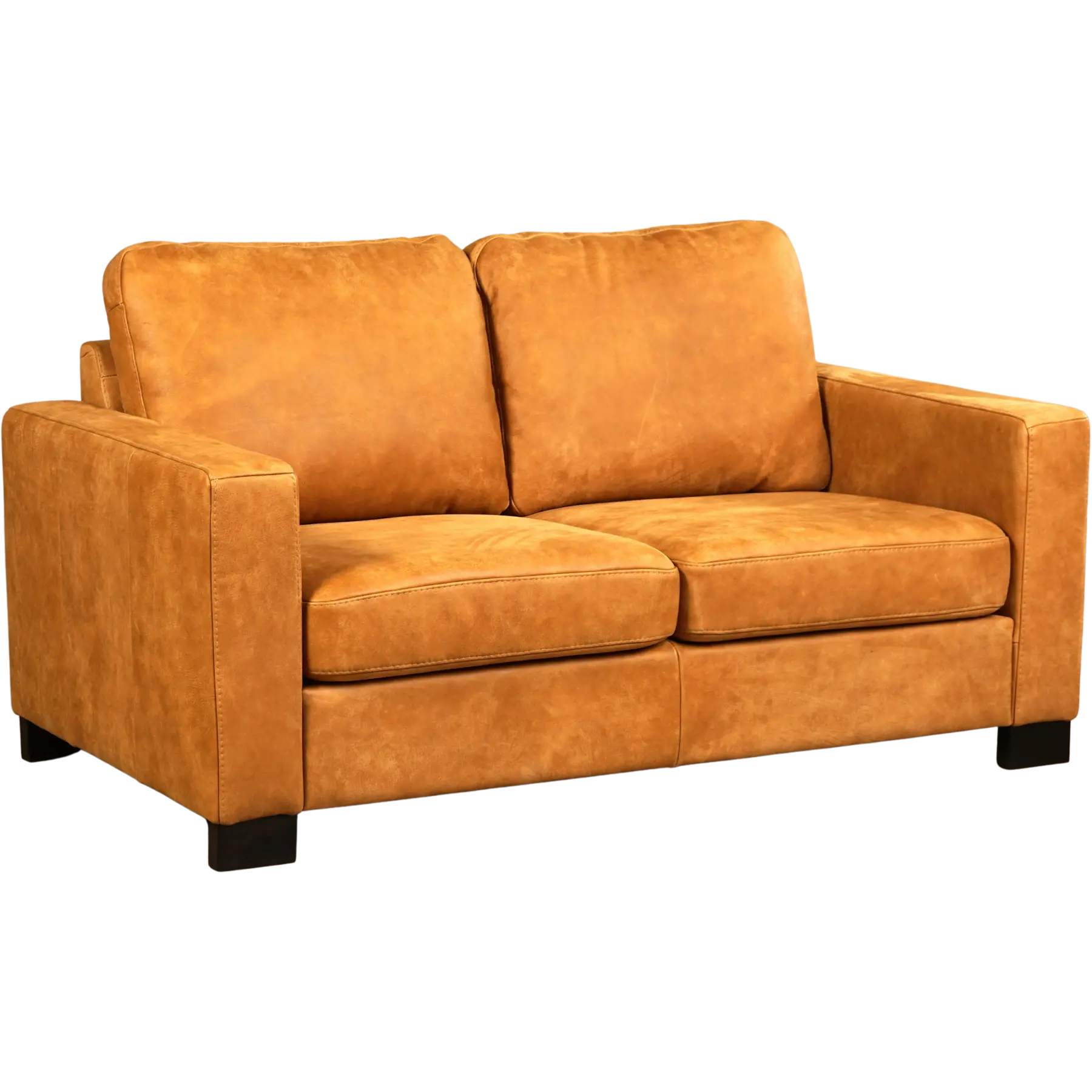 afbeelding van Leren bank Energy - 2 zits - Kenia Cognac (cognac) - Poten hout zwart