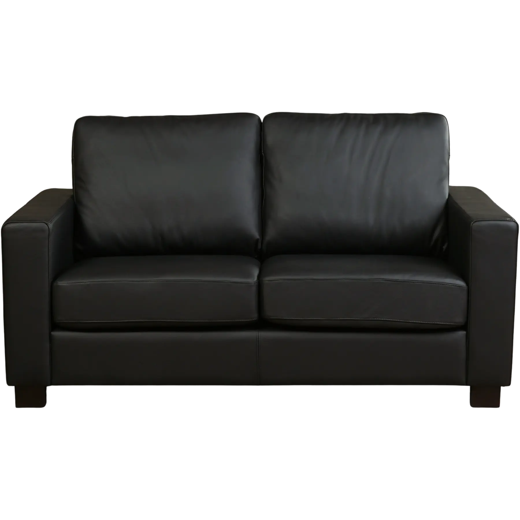 afbeelding van Leren bank Energy - 2 zits - Toledo Nero (zwart) - Poten hout bruin