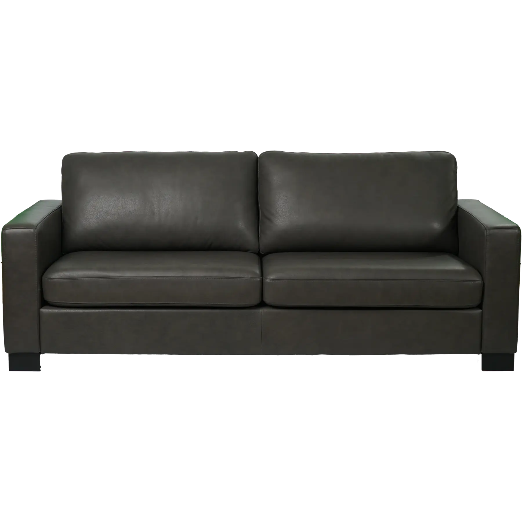 afbeelding van Leren bank Energy - 3 zits - Elegance Antracite (donkergrijs) - Poten hout zwart